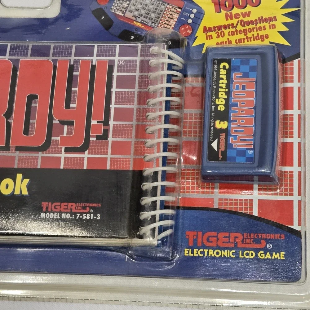 Jeopardy Handheld Electronic LCD Game Tiger Electronics 1997 W/ Cartridges- NEW